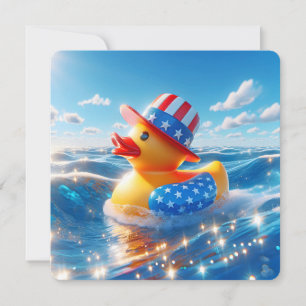 Patriotische Gelbe Gummiente Party Einladung