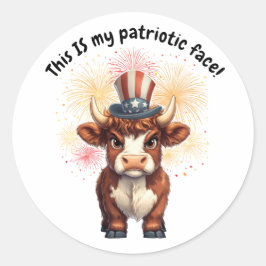 Patriotische Gesichtshühner Runder Aufkleber