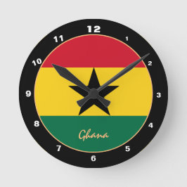 Patriotische Ghanaische Flagge, trendy Ghana Zuhau Runde Wanduhr