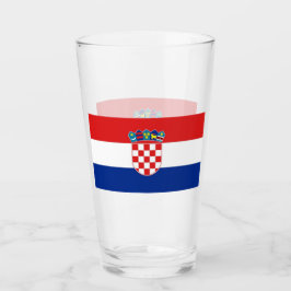 Patriotische Glas-Tasse mit der Flagge Kroatiens Glas