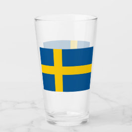 Patriotische Glas-Tasse mit der Flagge Schwedens Glas