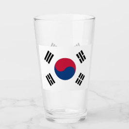 Patriotische Glas-Tasse mit der Flagge Südkoreas Glas