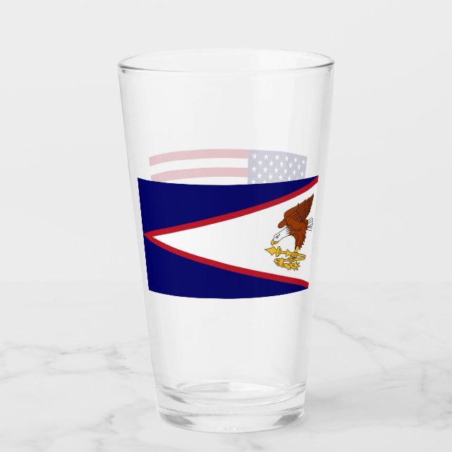 Patriotische Glas-Tasse mit Fahne von Amerikanisch Glas (Vorderseite)