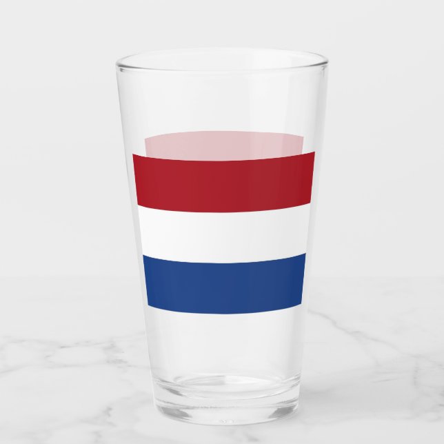 Patriotische Glas-Tasse mit Flagge der Niederlande Glas (Vorderseite)