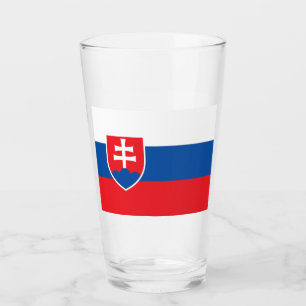 Patriotische Glas-Tasse mit Flagge der Slowakei Glas