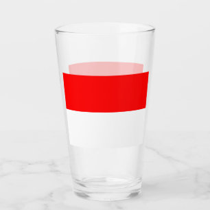 Patriotische Glas-Tasse mit Flagge Indonesiens Glas