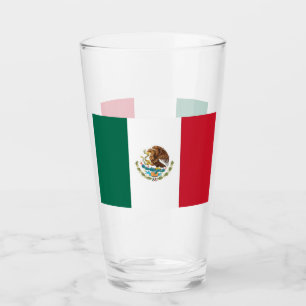 Patriotische Glas-Tasse mit Flagge Mexikos Glas