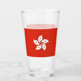 Patriotische Glas-Tasse mit Flagge von Hongkong Glas