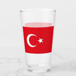 Patriotische Glas-Tasse mit türkischer Flagge Glas