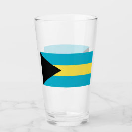 Patriotische Glasbecher mit Flagge der Bahamas Glas