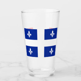 Patriotische Glasbecher mit Flagge Quebec, Kanada Glas