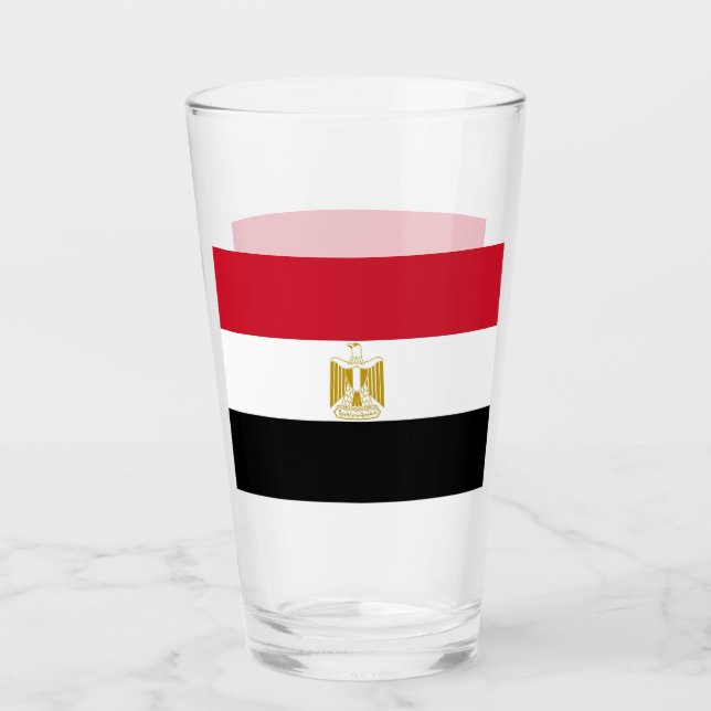 Patriotische Glastasse mit ägyptischer Flagge Glas (Vorderseite)