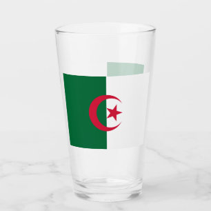 Patriotische Glastasse mit algerischer Flagge Glas