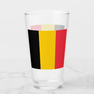 Patriotische Glastasse mit belgischer Flagge Glas
