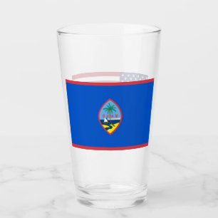 Patriotische Glastasse mit der Fahne Guams Glas