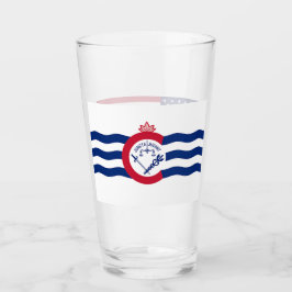 Patriotische Glastasse mit der Flagge von Cincinna Glas