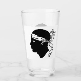 Patriotische Glastasse mit der Flagge von Korsika, Glas