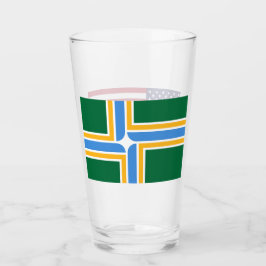Patriotische Glastasse mit der Flagge von Portland Glas