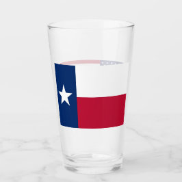 Patriotische Glastasse mit der Flagge von Texas Glas