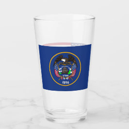 Patriotische Glastasse mit der Flagge von Utah Glas