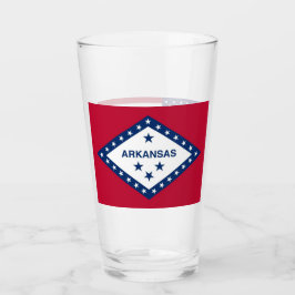 Patriotische Glastasse mit Fahne Arkansas, USA Glas