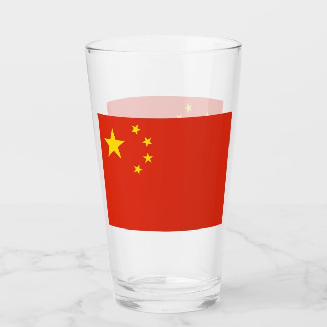 Patriotische Glastasse mit Fahne der China Glas (Vorderseite)