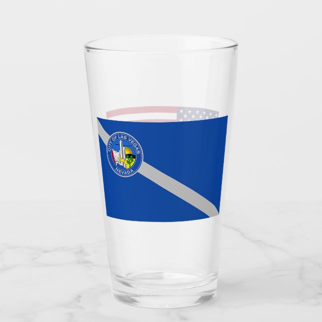 Patriotische Glastasse mit Fahne von Las Vegas Glas (Vorderseite)