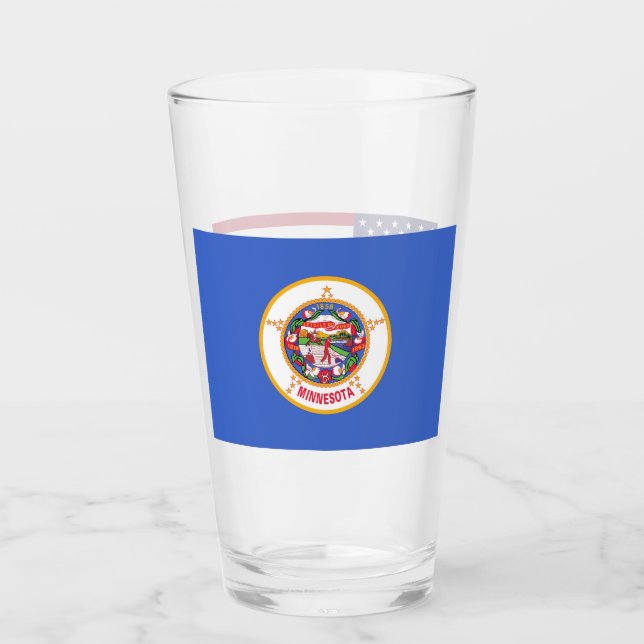 Patriotische Glastasse mit Fahne von Minnesota Glas (Vorderseite)