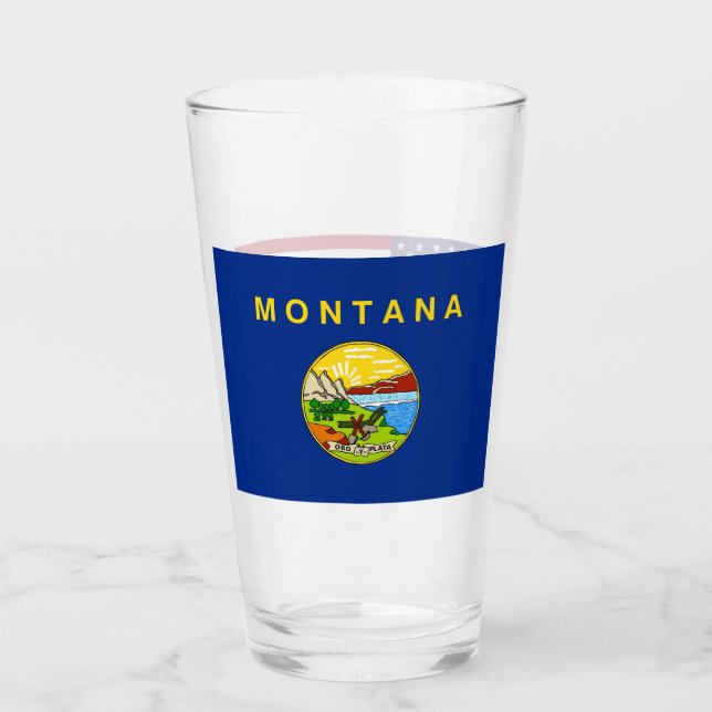 Patriotische Glastasse mit Fahne von Montana Glas (Vorderseite)