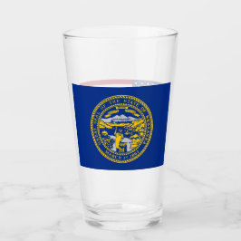 Patriotische Glastasse mit Fahne von Nebraska Glas