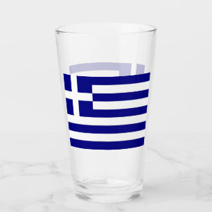 Patriotische Glastasse mit Flagge Griechenlands Glas