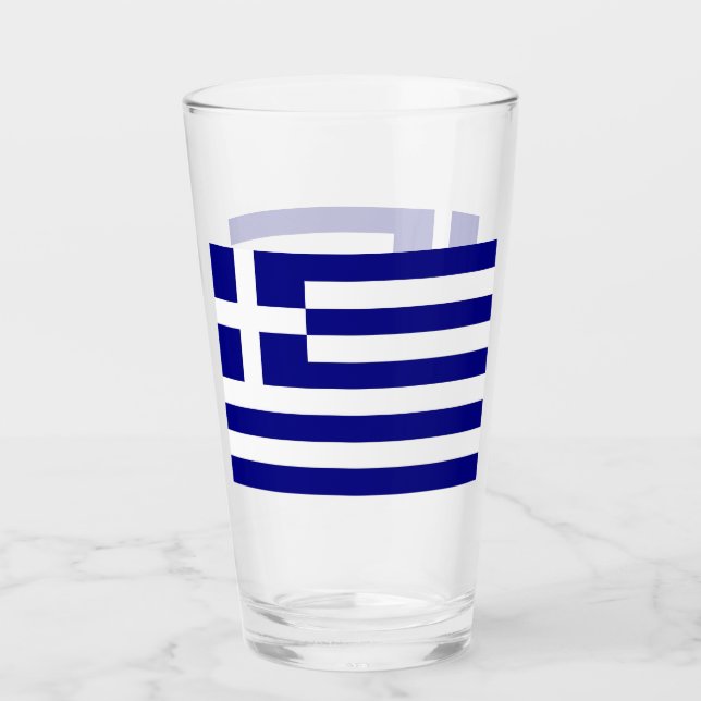 Patriotische Glastasse mit Flagge Griechenlands Glas (Vorderseite)