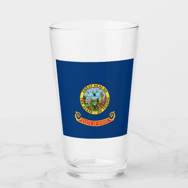 Patriotische Glastasse mit Flagge Idaho Glas (Vorderseite)