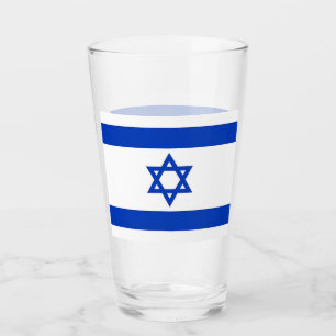 Patriotische Glastasse mit Flagge Israels Glas