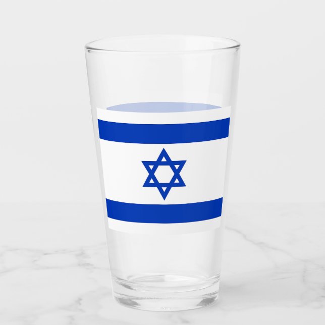 Patriotische Glastasse mit Flagge Israels Glas (Vorderseite)