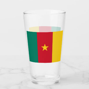 Patriotische Glastasse mit Flagge Kameruns Glas