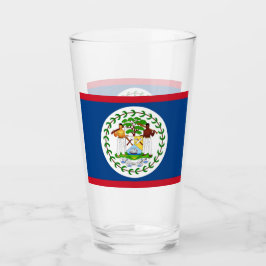 Patriotische Glastasse mit Flagge von Belize Glas