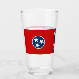 Patriotische Glastasse mit Flagge von Tennessee Glas