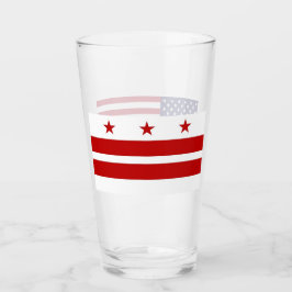 Patriotische Glastasse mit Flagge von Washington D Glas