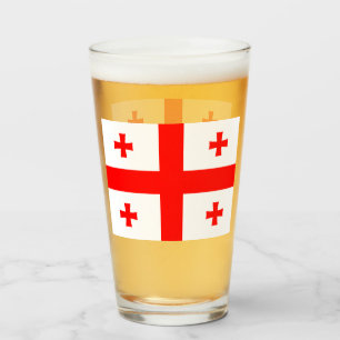 Patriotische Glastasse mit georgischer Flagge Glas