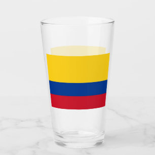 Patriotische Glastasse mit kolumbianischer Flagge Glas