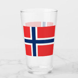 Patriotische Glastasse mit norwegischer Flagge Glas
