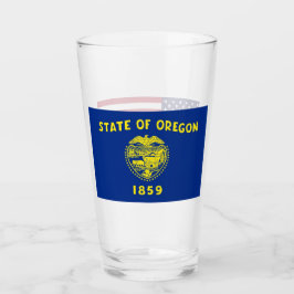 Patriotische Glastasse mit Oregon-Fahne Glas