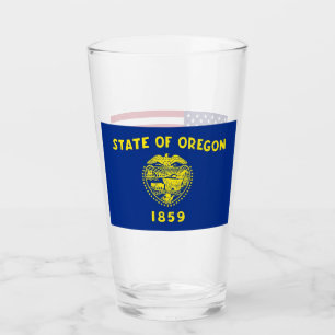 Patriotische Glastasse mit Oregon-Fahne Glas