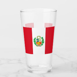 Patriotische Glastasse mit Peru-Flagge Glas