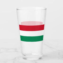 Patriotische Glastasse mit ungarischer Flagge Glas