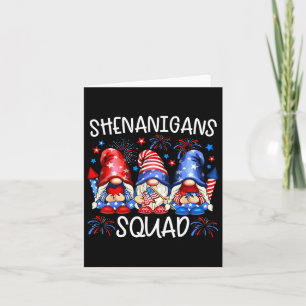 Patriotische Gnome 4. Juli Lustige Shenanigans Squ Karte