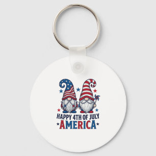 Patriotische Gnome Frohes 4. Juli Amerika Shirt_1 Schlüsselanhänger