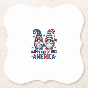 Patriotische Gnome Frohes 4. Juli Amerika Shirt_1 Untersetzer