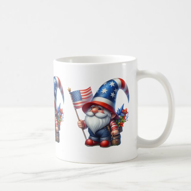 Patriotische Gnome-Kaffee-Tasse Kaffeetasse (Rechts)